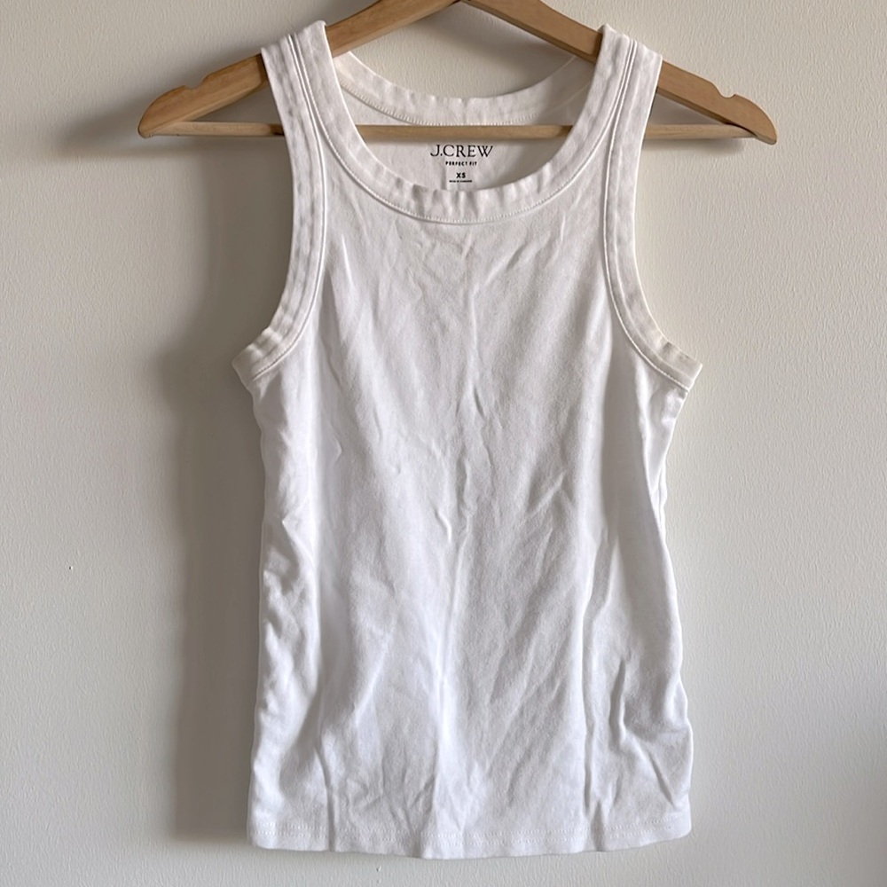 J. Crew White Perfect Fit Tank Top